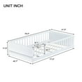 thumbnail image 5 of Bellemave Twin Size Floor Bed with Fence and Door, Montessori Floor Twin Bed with Built-in Book Rack, Solid Wood Twin Bed with Slats and Safety Guardrails, White, 5 of 7