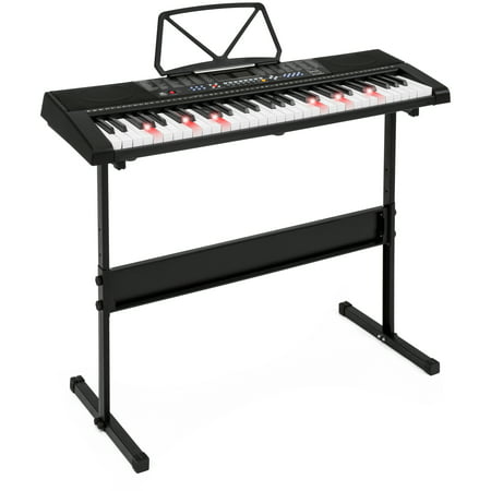 Best Choice Products 61-Key Starter Electronic Keyboard with Light-Up Keys, Adjustable H-Stand, Recorder, Playback, Rhythm Programmer (Best Streaming Music Recorder)