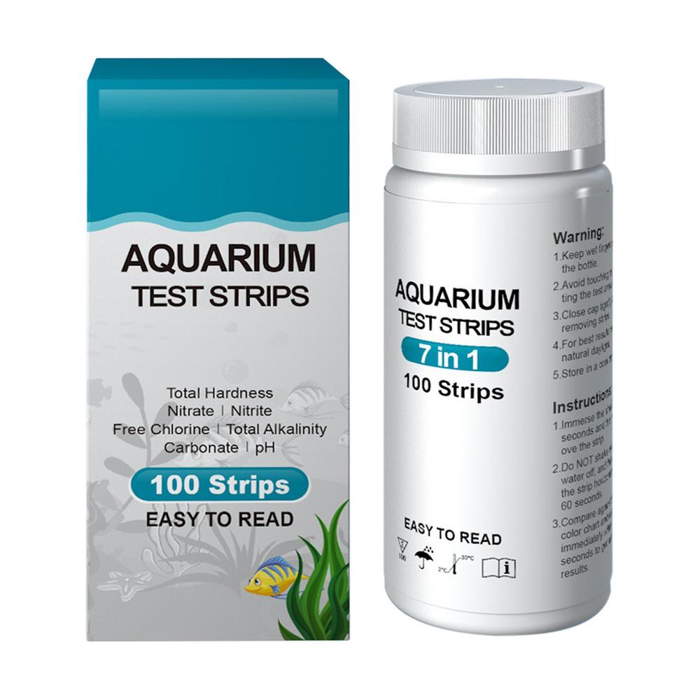 Famure Fish Tank Test Kit7 in 1 Aquarium Test Strips 100pcs to Detect