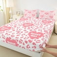 thumbnail image 3 of Manfei Kawaii Sweet Girl Bed Sheets for Teen, Pink Cheetah Print King Sheets, Modern Fashion Sheet Set, Breathable Home Decor, 4pcs, 3 of 7