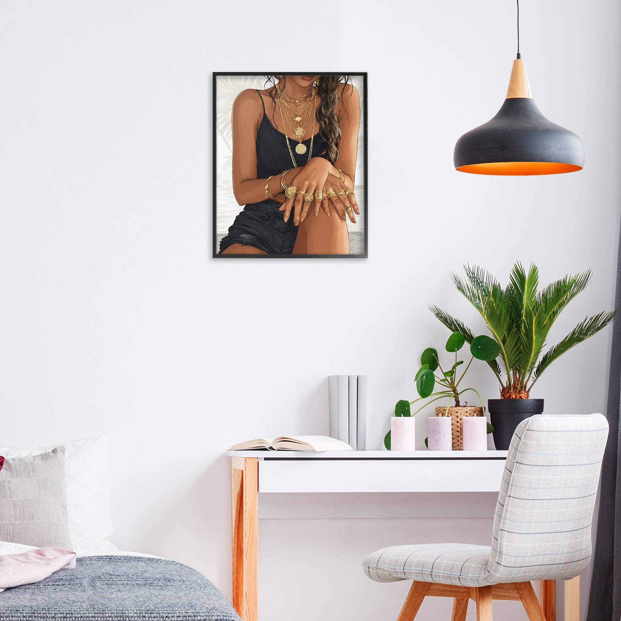 Stupell Industries All The Bling Adornments Black Framed Giclee Art, design by Franklyn Gregory