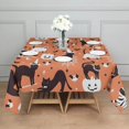 thumbnail image 3 of Halloween Cat Pattern Square Tablecloth,Waterproof Square Table Cover,Wipeable Spillproof Washable Table Cover for Home Kitchen Party Decor 52"x52"(132x132cm), 3 of 6