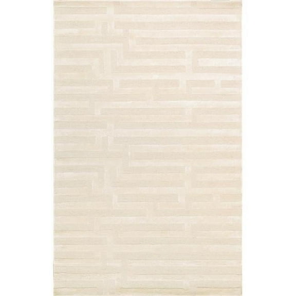 Pasargad Home Pasargad Home Edgy Collection Hand-Tufted Bamboo Silk & wool Ivory Area Rug - Ivory - 5' 0in. X 8' 0in.