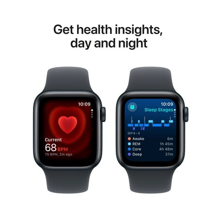 Apple Watch SE 2nd Generation (GPS) 40mm Midnight Aluminum Case with Midnight Sport Band - S/M - Midnight