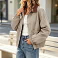 thumbnail image 5 of IUYRTFE Women Relaxed Fit Snap Button Jacket with Pockets for Casual Daily Wear, 5 of 6