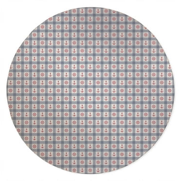 Anchor Galore Blue and Red Indoor Floor Mat by Kavka Designs