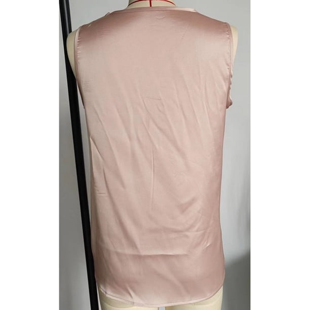 Camiseta sin mangas con cuello en V para mujer,Camiseta sin mangas de satén con cuello en V Blusa sin mangas con cuello en V Camiseta sin mangas con cuello en V Rendimiento confiable