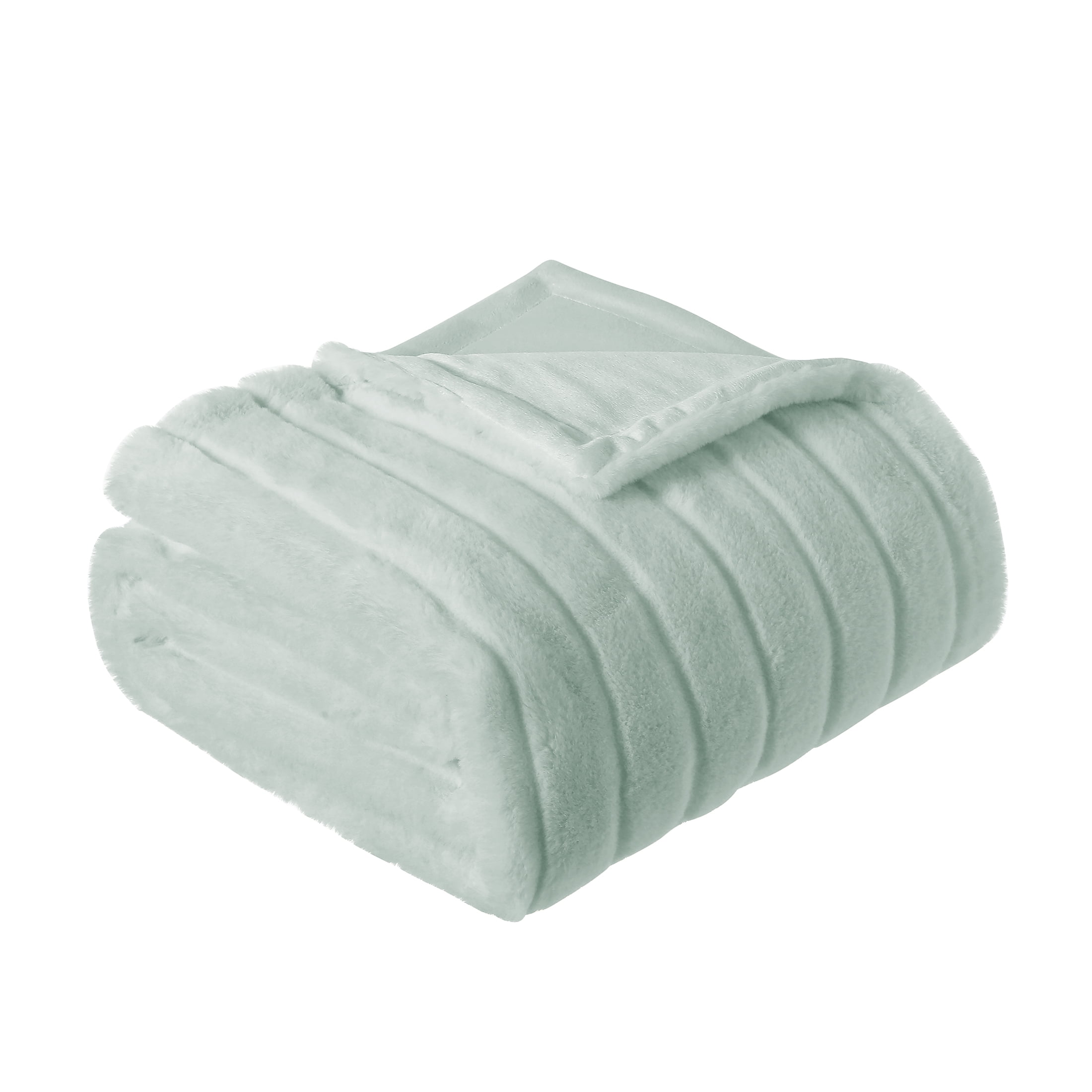 Mainstays Mint Stripe Faux Fur Throw, 50" x 60", Adult/Teen