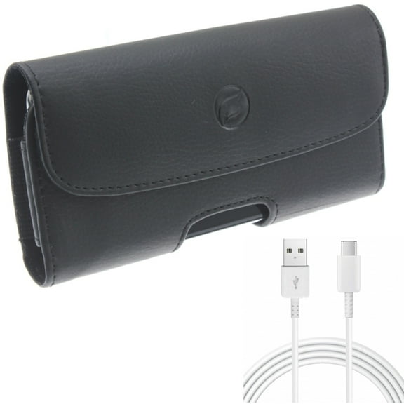 Case Belt Clip w 10ft USB-C Cable for Samsung Galaxy S20 Fan Edition - Leather Holster Cover Loops, Type-C Charger Cord Power Wire fits Galaxy S20 FE (Fan Edition)