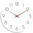 thumbnail image 1 of ¡Oferta especial de Meiiso! Reloj de pared blanco de madera, silencioso, sin tictac, funciona con pilas, ideal para decoración del hogar, baño y escuela, 26 x 26 x 5 cm., 1 of 8