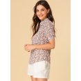 thumbnail image 4 of INSPIRE CHIC Blouse Femme Col Rabattu Col Fendu Manches Bouffantes Chemise en Chiffon, 4 of 6