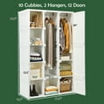 thumbnail image 3 of Costway Garde-Robe Portable Armoire Pliable pour Vêtements avec 10 Cubes, Tringles, 3 of 10