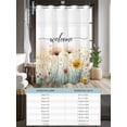 thumbnail image 6 of No Hook Cloth Fabric Shower Curtain with Snap in Liner, Farmhouse Florals Waterproof Shower Curtains Set with See Through Top Window, Watercolors Spring Botanical Wildflowers Bath Curtains 54"x78", 6 of 6