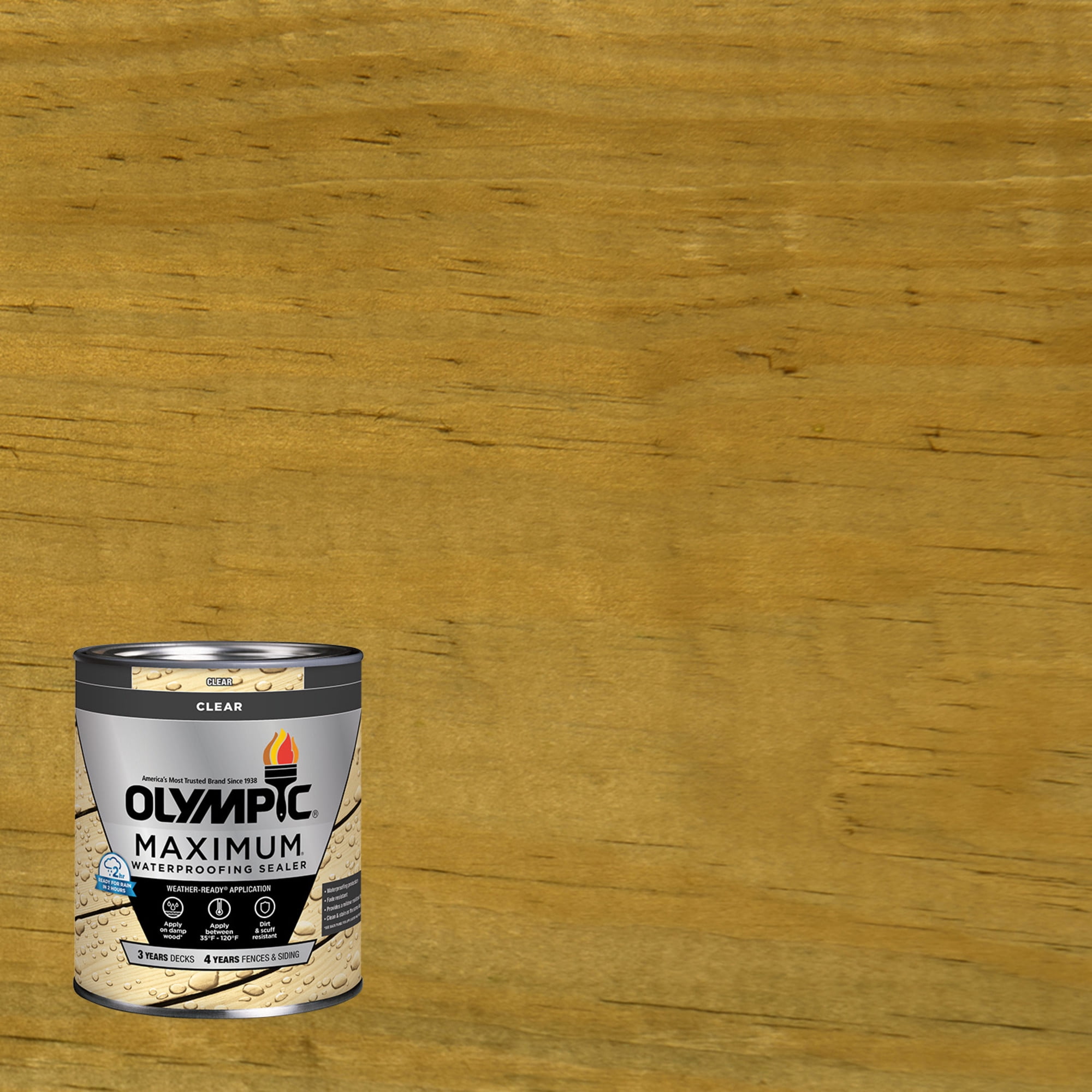(2 pack) Olympic Maximum 1 Quart Clear Exterior Waterproofing Sealer Low VOC