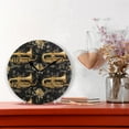 thumbnail image 2 of Round Clock Gold Clock 9.84*9.84 Inch Round Art Clock Decorative Clock Creative Clock Dual-Purpose Clock Wall Clock Clock Fashion Decoration Golden Horn, 2 of 9