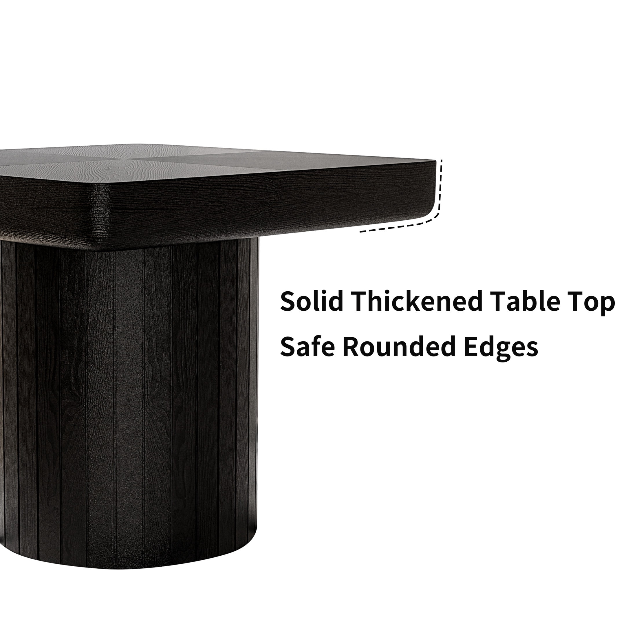 Noble House 2-Piece Nesting Coffee Table, Minimalist Wooden Center Table & Side Table, for Living Room, Black & Natural