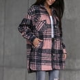 thumbnail image 5 of Uhndy Jackets for Women, Women Autumn And Winter Plaid Lapel Woolen Cloth Coat Trench Jacket Long Overcoat Outwear Winter Coats Christmas Gifts for Women, 5 of 6