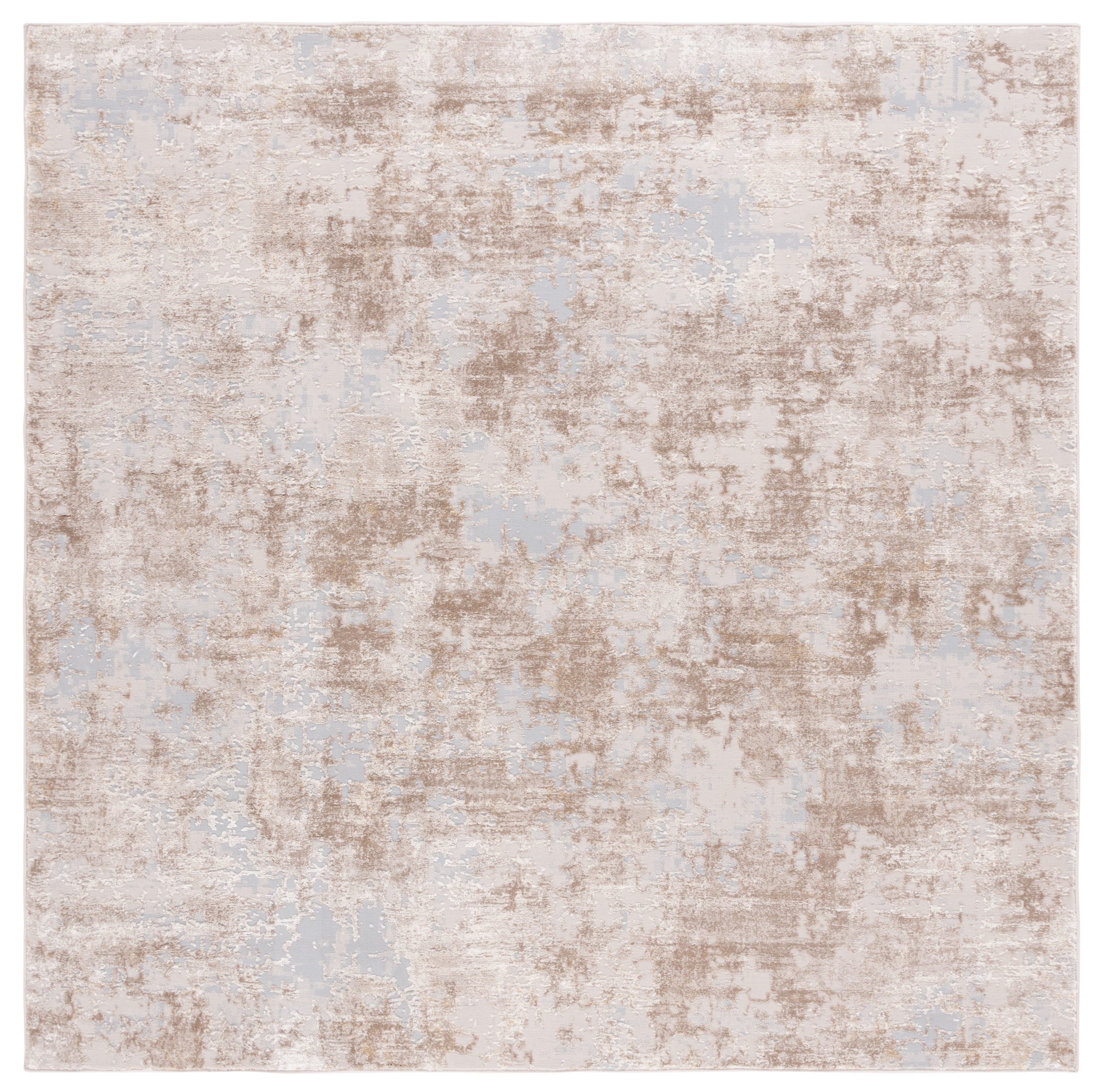 SAFAVIEH Continental Laird Distressed Area Rug, Light Beige/Beige, 6'7" x 6'7" Square