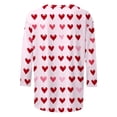 thumbnail image 6 of Guieoi Women's Cute T Shirt Heart Bow Knot Long Sleeve Tops for Valentines Day Trendy Basic Tees Tunic Top Pink S, 6 of 7