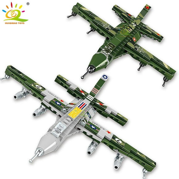 654pcs 8in2 Ww2 Airplane Building Blocks Weapon Plane Model Military Army Bricks City Constrution Children Toys For Boy