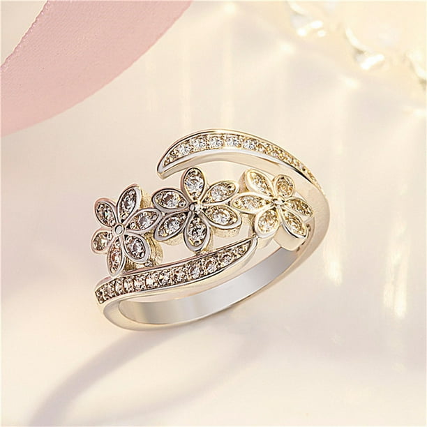 Ring Ring Girlfriend Jewelry Flower Adjustable For Women Engagement