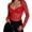 #001#-Red, variant on Sheer Long Sleeve Sparkly Tops for Women, Sexy See Through Crew Neck Blouses Dressy Soft Tee Shirts Solid Color Clubwear Blouse Brown XS