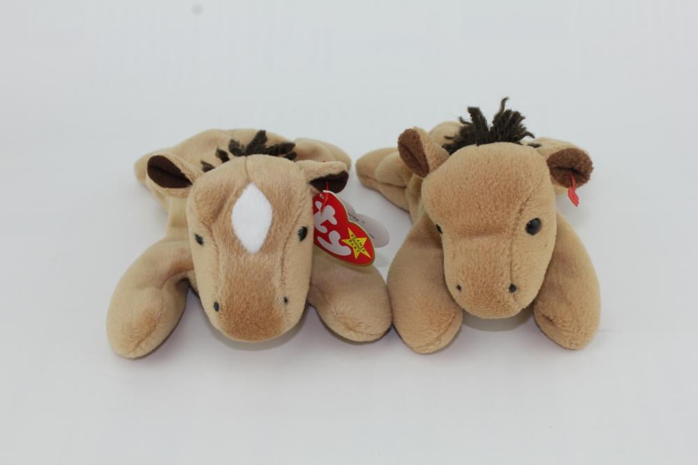TY Beanie Babies Derby the Horse Set of 2 (with and without white mark
