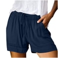 thumbnail image 2 of Shorts for Women 2026 Summer Elastic High Waist Drawstring Relaxed Fit Casual Shorts with Pockets, 2 of 6