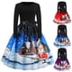 thumbnail image 5 of Vestido de fiesta vintage con estampado de cuello redondo y manga larga para mujer de Navidad Fridja  nalpqowj4947, 5 of 5
