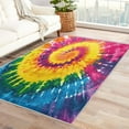 thumbnail image 1 of Washable Rugs 5x7 Tie Dye Rug & Home Decor - Living Room Rug, Colorful Ombre Rugs for Bedroom, Non Slip Soft Low Pile Large Indoor Area Rug, Multicolor Psychedelic Carpet & Room Decorations X-&210, 1 of 7