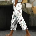 thumbnail image 2 of QATAINLAV Plus Size Capris with Pockets for Women Summer Casual Drawstring Beach Pants Fashion Print Cropped Trousers Going Out Straight Capri Pants Gifts for Mom Multicolor 3XL, 2 of 6