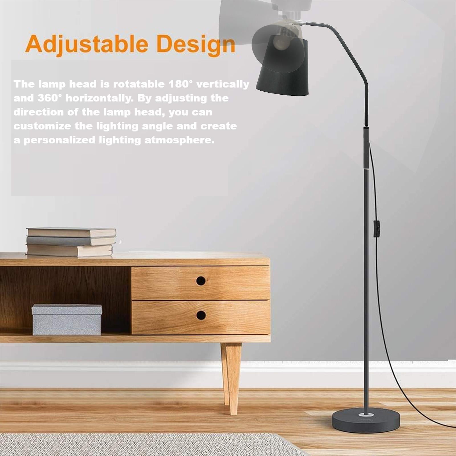 SUSUZI 60 inch Black Floor Lamp for Bedroom Living Room, Modern Dimmable Standing Lamps - Bulb Included