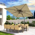 thumbnail image 4 of COSIEST 10FT Taupe Double Top Cantilever Outdoor Umbrellas, Large Square Windproof Patio Umbrella for Garden, Deck, Pool, 4 of 9