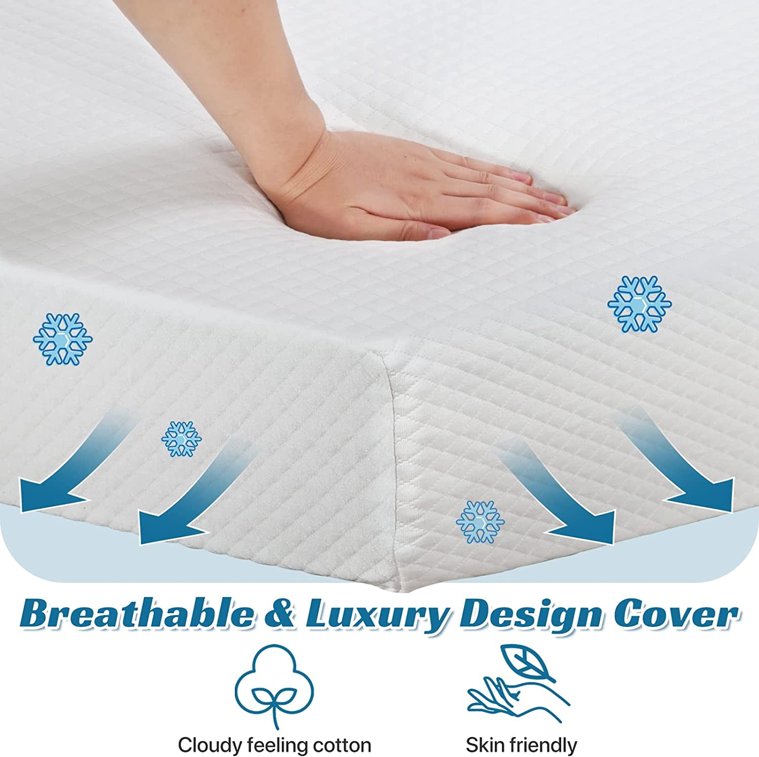 Dkelincs Twin Size Mattress 8 inch Gel Memory Foam Mattress Medium Firm Mattress for Cool Sleep Pressure Relief