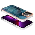 thumbnail image 5 of ELEHOLD for iPhone 13 Pro 6.1 inch Marble Case, Clear Electroplated Frame Soft TPU Anti-Scratch Wear-Resistant Wireless Charging Slim Fit Transparent Case for iPhone 13 Pro, Green, 5 of 5