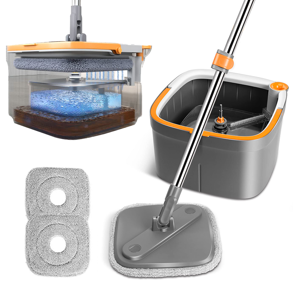 Mop & Bucket with Wringer Set, KZKR Dirty Water Separation Mop