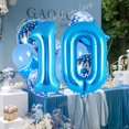 thumbnail image 3 of Balloons,12 pcs Foil Balloons 10 Year Old for 9th Birthday Party Supplies Decoration，Confetti Balloon Kids Party Balloons Birthday Party Supplies 10 Years Old Birthday Balloon for Kids (10th, Blue), 3 of 5