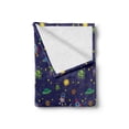 thumbnail image 2 of Space Soft Flannel Fleece Blanket, Doodle Style Cartoon Rocket Astronaut and UFO Alien Life Forms Earth Heavenly Bodies, Cozy Plush for Indoor and Outdoor Use, 50" x 60", Multicolor, by Ambesonne, 2 of 6