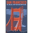 thumbnail image 2 of Art.com San Francisco, California - Golden Gate Bridge Stretched Canvas Print Wall Art by Lantern Press, 16" x 24", 2 of 4