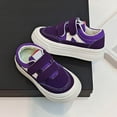 thumbnail image 2 of Kids Sneakers Boys Girls Fashion Color Block Hook and Loop Flat Walking Shoes Casual Slip on Running Athletic Shoes Purple 9 Toddler, 2 of 6
