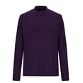 thumbnail image 6 of PFWOWB Slim Fit Shirts for Women Autumn and Winter Solid Color Ribbed Long Sleeved Regular Tops Round Neck T Shirt Tops, 6 of 6