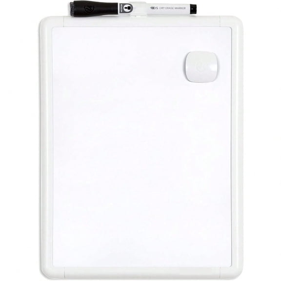 Contempo Magnetic Small Whiteboard, 8.5” x 11”, White Modern Frame, Mini White Board for Students, Fridge and Locker Dry Erase Board, Includes Marker & Magnet - 1 Board 1 Marker 1 Magnet