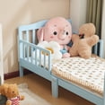 thumbnail image 2 of Ktaxon Baby Toddler Bed Solid Wood Bedroom Furniture with Safety Rails Light Blue, 2 of 6