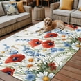 thumbnail image 2 of Fsddascl 4th of July Outdoor Rug for Patio/Deck/Porch, Non-Slip Large Area Rug 4 x 6 Ft, Independence Day Red Blue Flowers Indoor Outdoor Rugs Washable Area Rugs, Reversible Camping Rug Carpet, 2 of 5