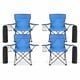 thumbnail image 1 of Sillas Plegables para Camping Pesca Playa y Exteriores Lona Impermebale Porta Vaso Ligera Sillas para Exterior Ergonomica con Estructura de Acero y Funda Transportadora Set de 4 Sillas Azul, 1 of 5