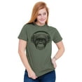 thumbnail image 3 of Smile Monkey Headphones Hipster Funny Plus Size Crewneck Graphic Tee Shirt Brisco Brands 4X, 3 of 5