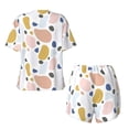 thumbnail image 6 of Wukai Geometric Spots Women's Pajama Set,Short-Sleeve Top and Shorts with Elastic Waistband and Pockets for Loungewear, Yoga, and Casual Wear-, 6 of 8