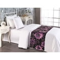 thumbnail image 2 of Dark Jungle Bed Runner, Botany Theme Purplish Tone Flowers Boho with Psychedelic Leaves, Decorative Accent Bedding Scarf for Hotels Homes & Guest Rooms, Twin, Pale Fuchsia Dark Fuchsia, by Ambesonne, 2 of 3