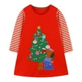 thumbnail image 4 of Dresses For Girls Long Sleeve Christmas Cartoon Prints Dress Dance Party Dresses Kids Girls Casual Dresses,Size 5-6 Years, 4 of 4