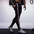 thumbnail image 2 of Mens Joggers Striped Sweatpants Casual Long Pants Fitness Trousers Sportwear, 2 of 9